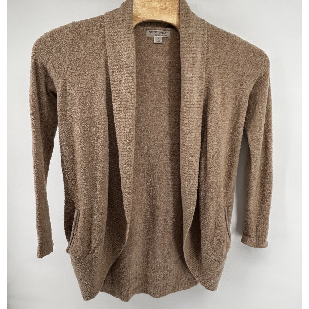 Bearfoot Dreams Long Sleeve Cozy Chic Lite Circle Lounge Cardigan Taupe Small